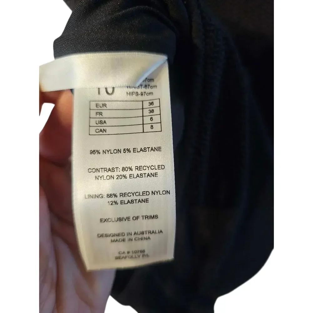 Chic Seafolly Sea Dive Bandeau One-Piece Swimsuit Black NWT US 6 - Picture 5 of 8